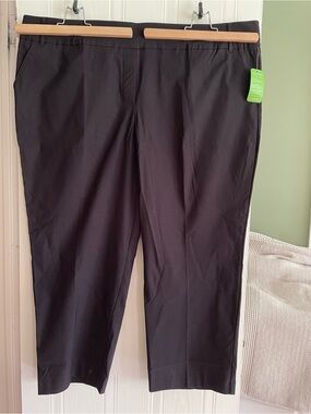 NWT Penningtons Women’s Petite Dress Pants Straight Fit Elastic Waist Plus 28p